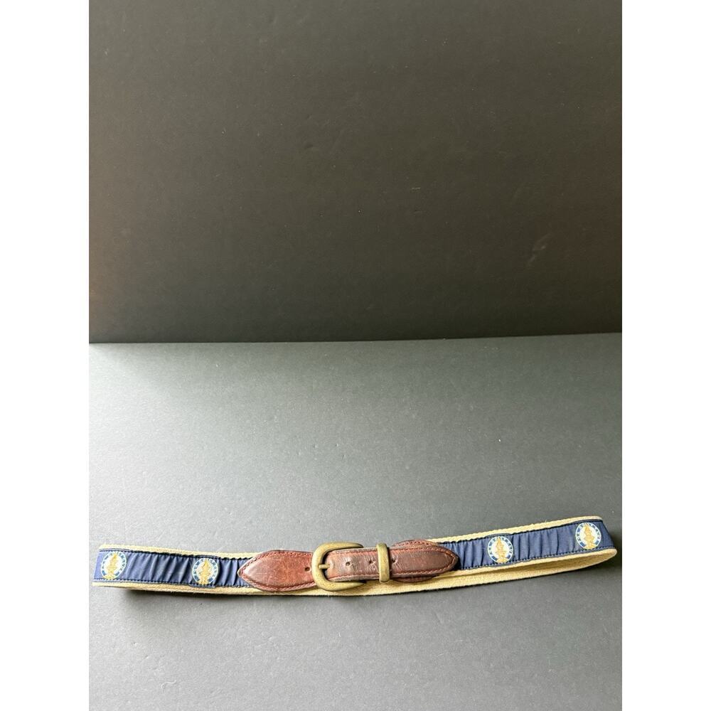 YRL Belt Exeter NH PGA Golf 36/90 Leather Canvas Brass Buckle Golfing Sports